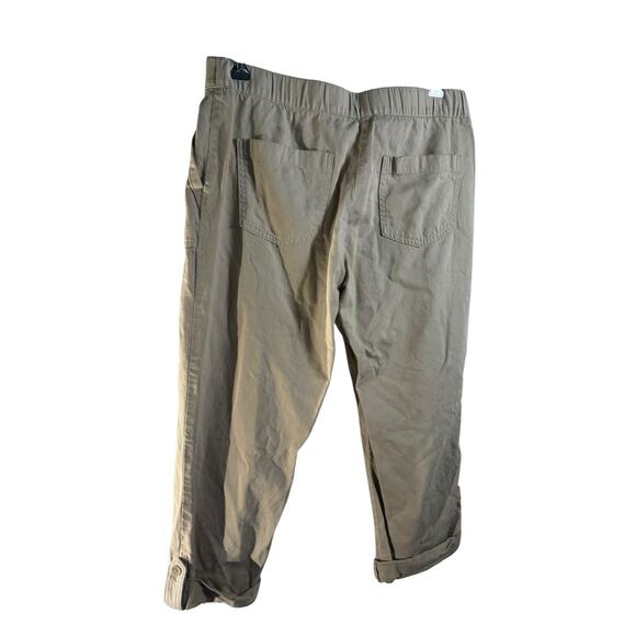 Talbots Pants Womens 8P Petite Heritage Tan Khaki Roll Up Casual Linen Blend - Picture 6 of 7